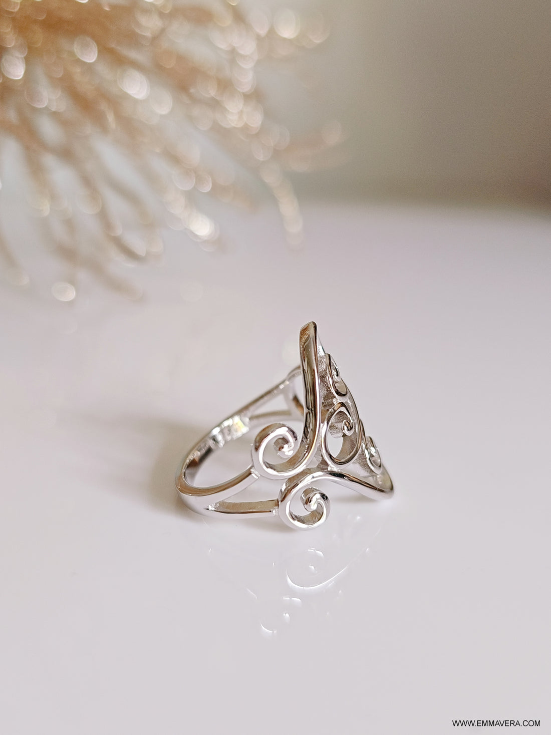 Filigree Heart Sterling Silver Ring