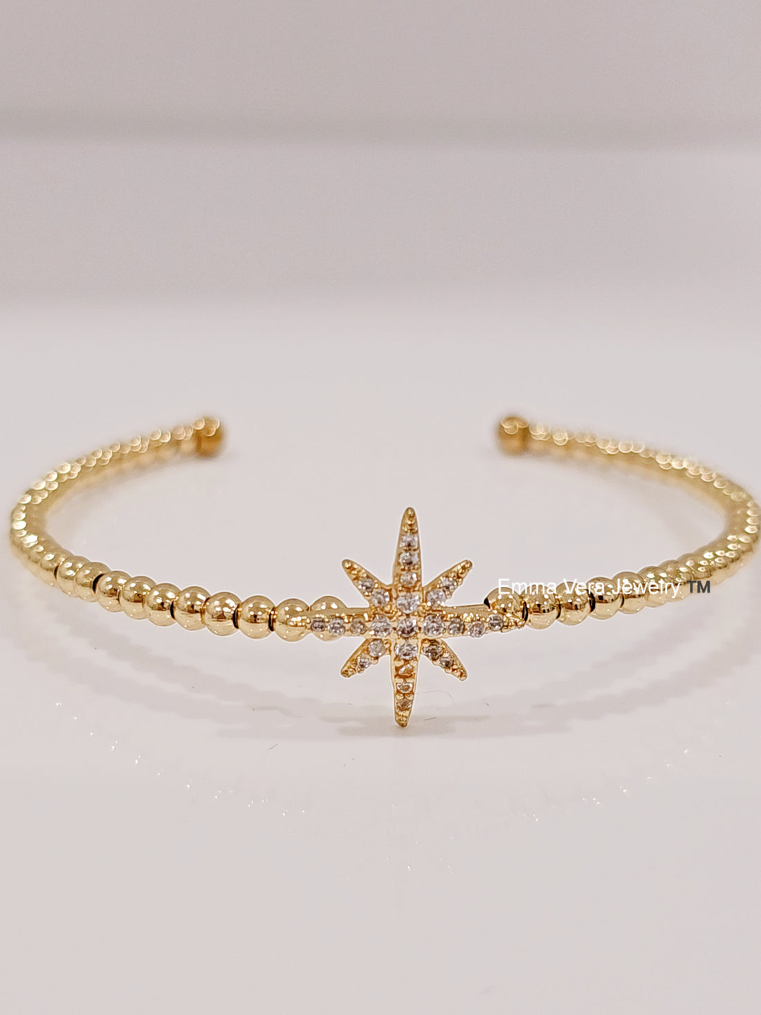 Starburst Gold Plated Bangle Charm