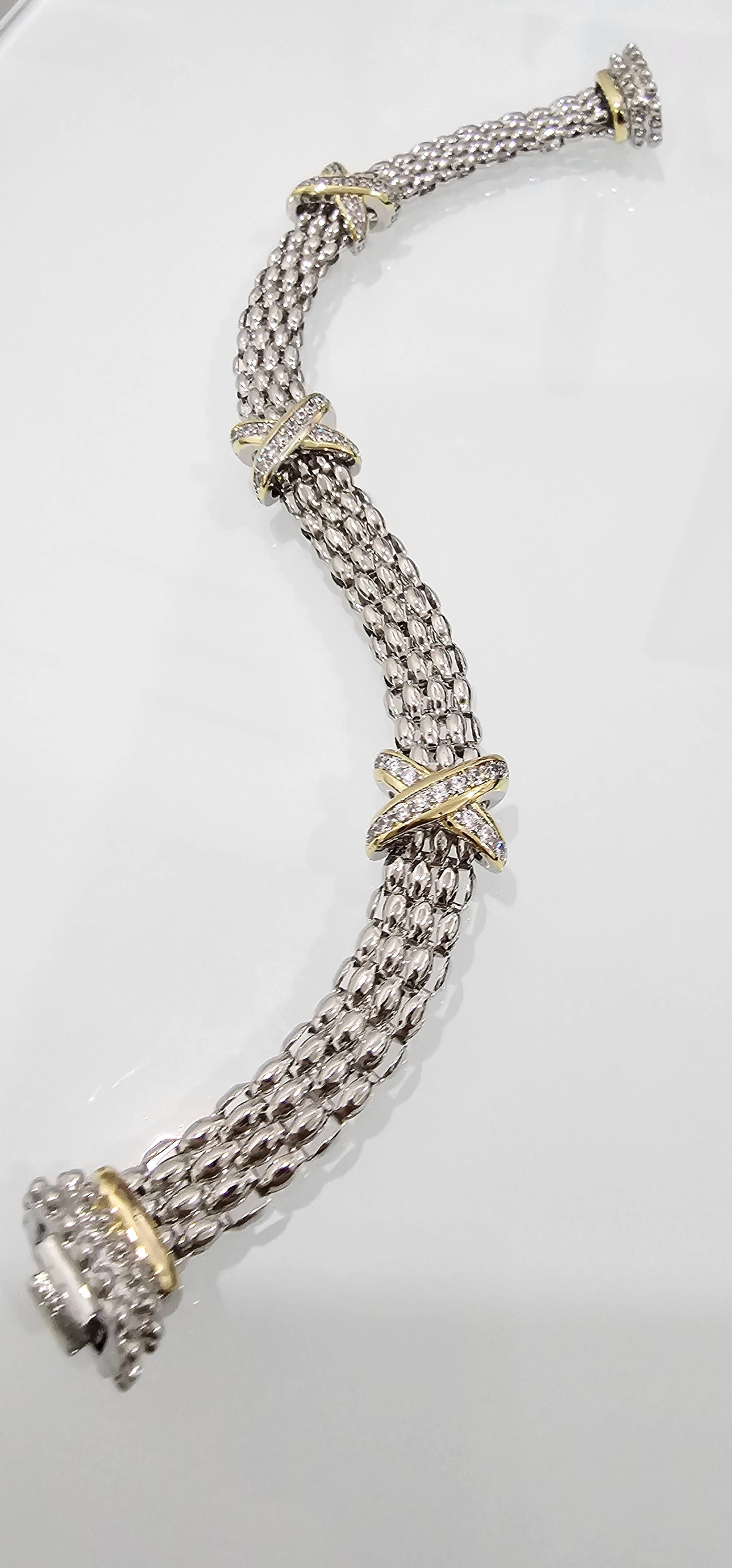 Silver Cable X Bracelet