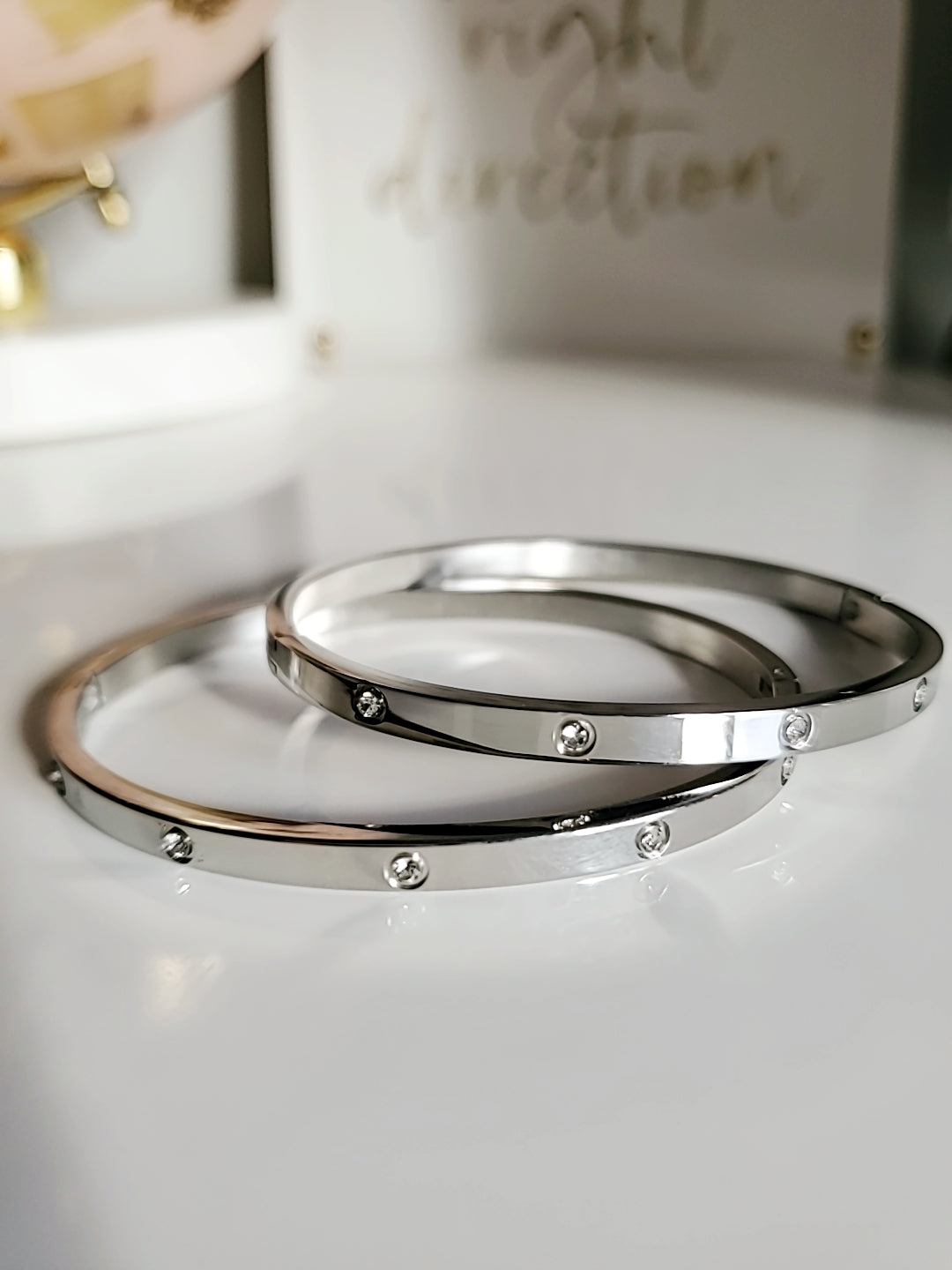 Statement Silver Bangle Bracelet