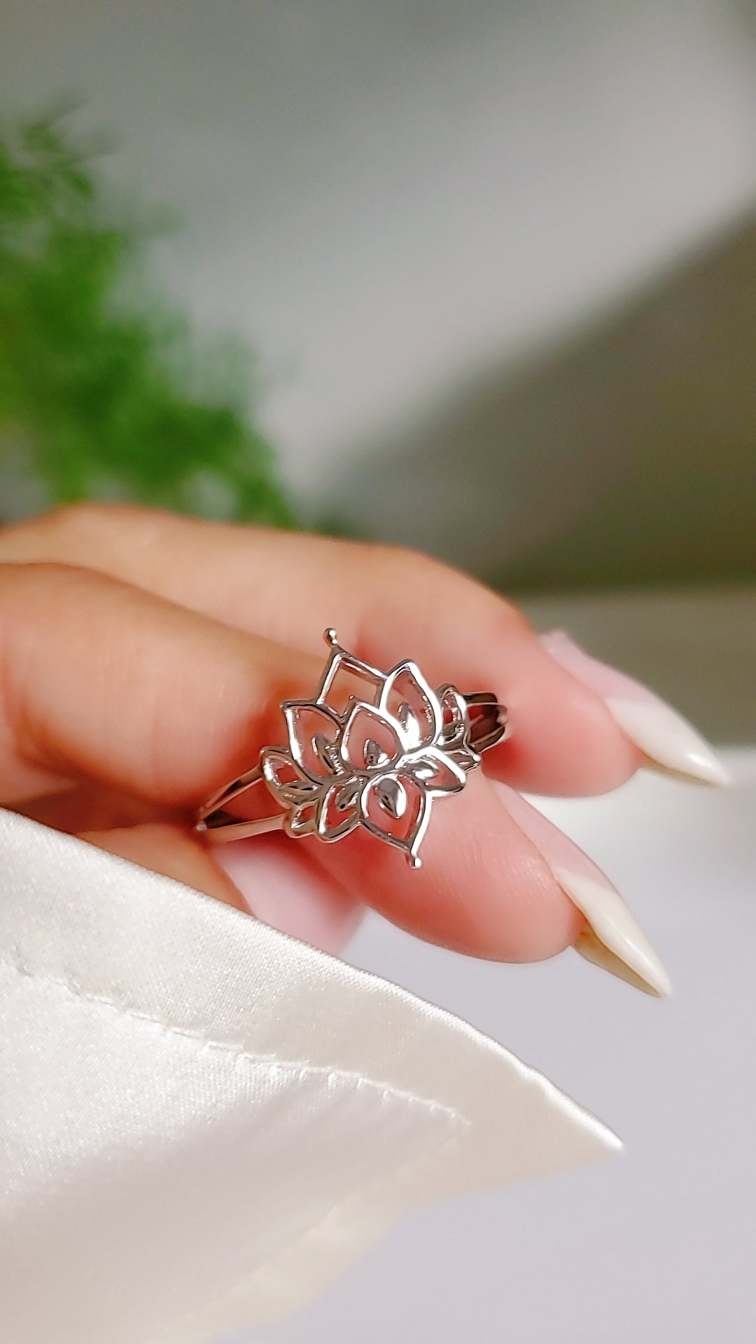 Sterling Silver Lotus Mandala Ring