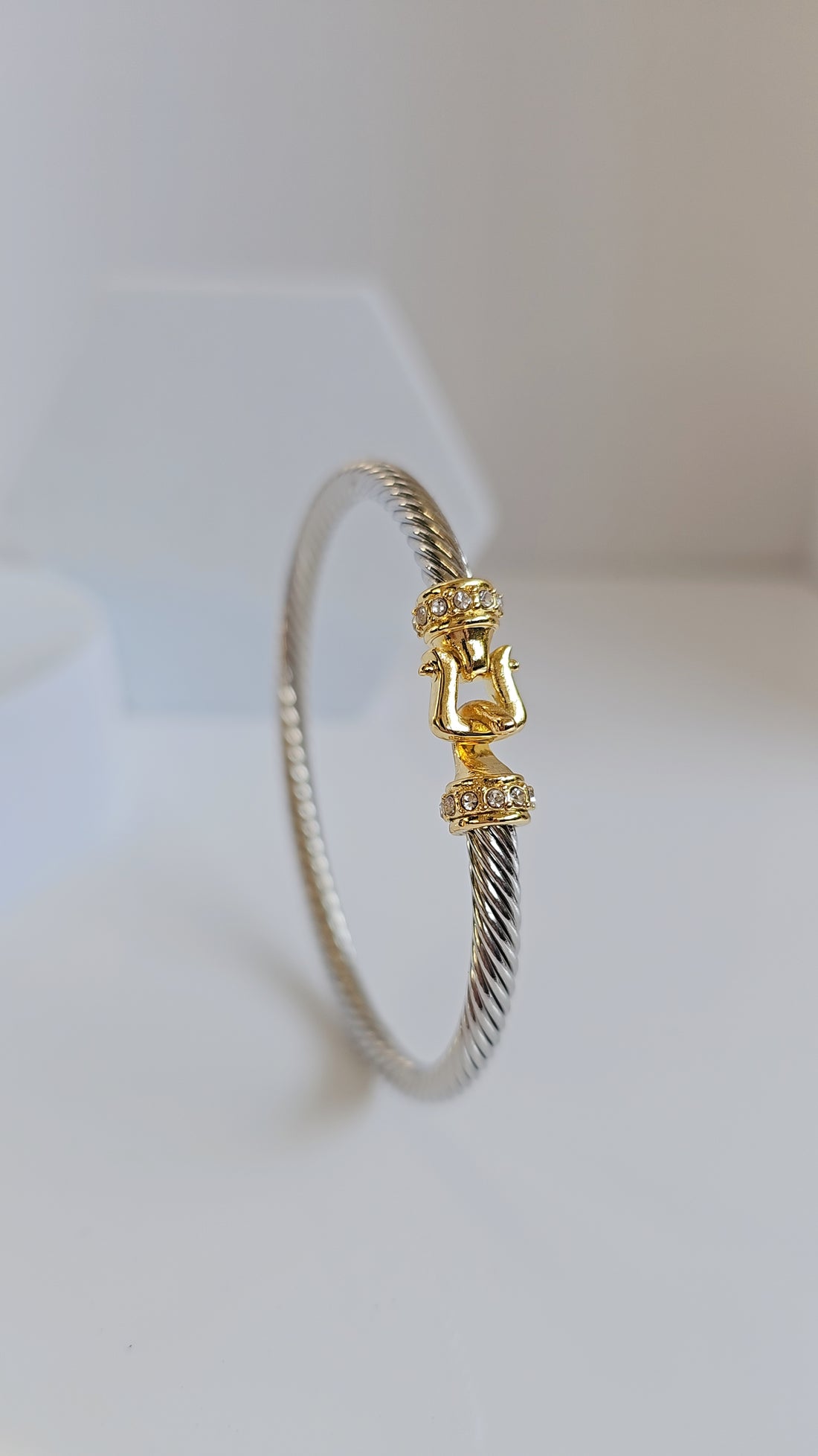 Silver Hook Cable Bangle Bracelet