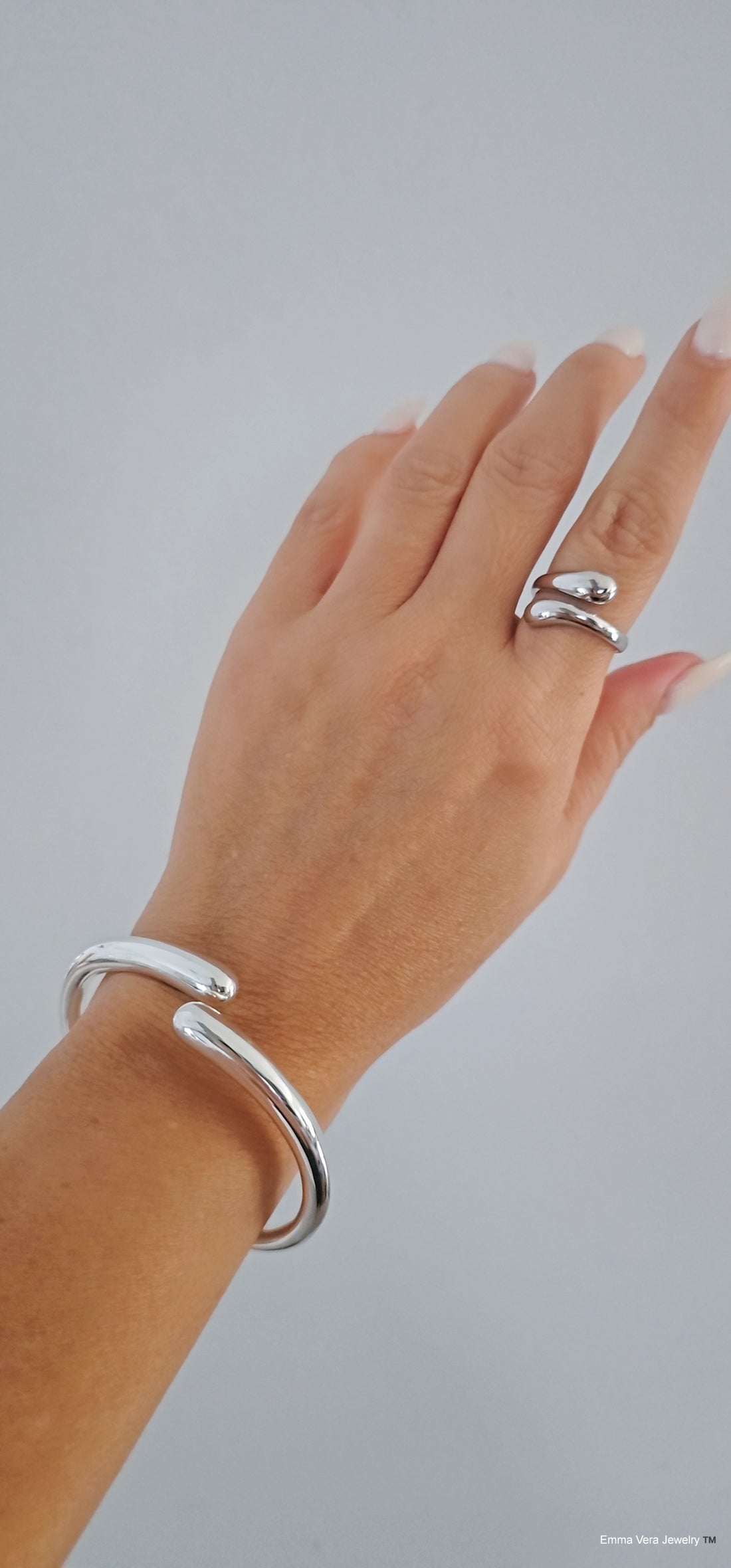 Sterling Silver Paddle Bangle Bracelet