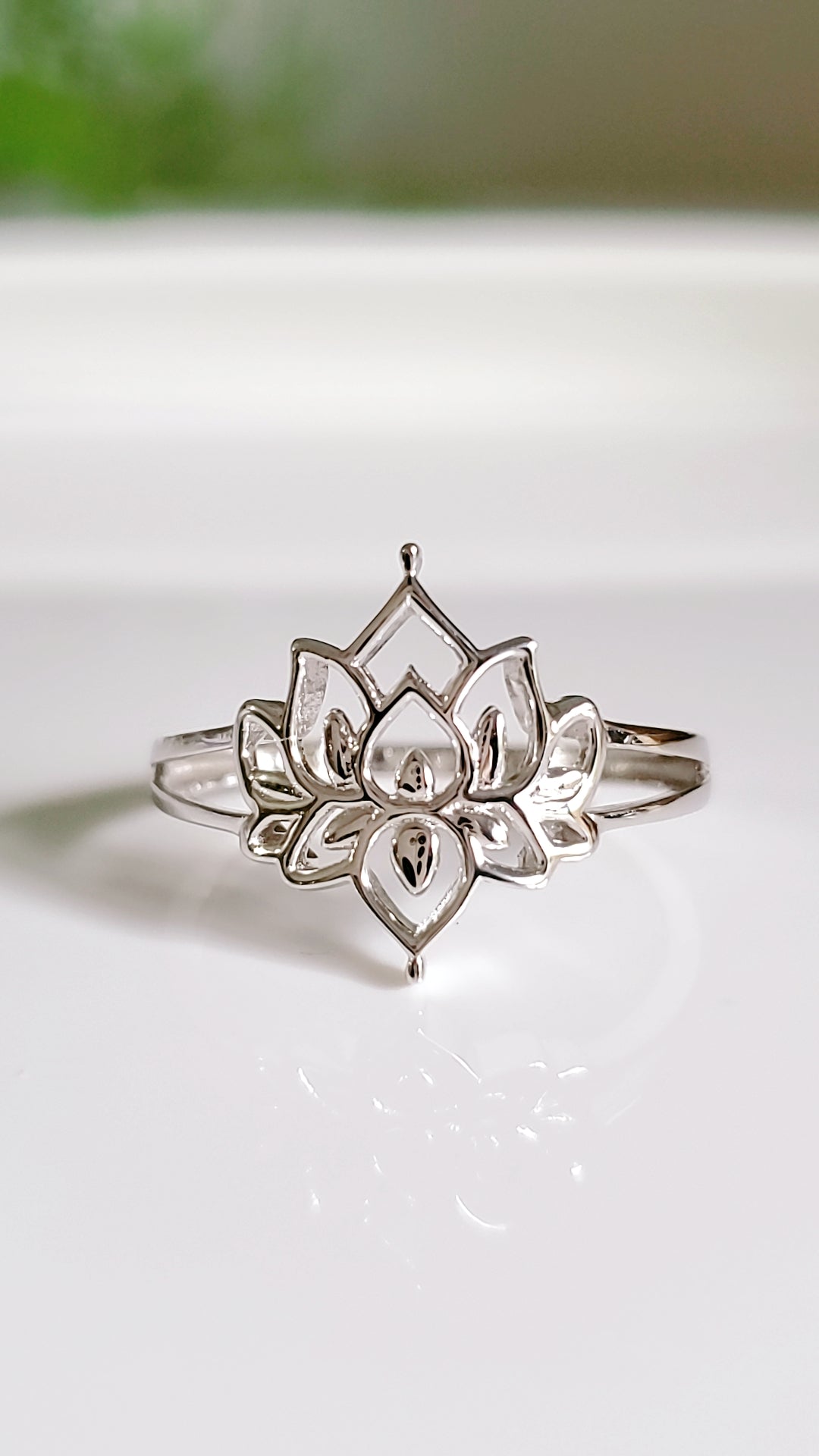 Sterling Silver Lotus Mandala Ring