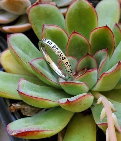 Engraved ~I am so proud of you~ Sterling Silver Ring