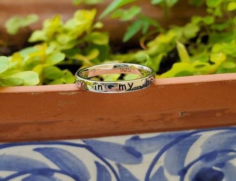 Engraved  "You are The Joy in my Heart" Ring