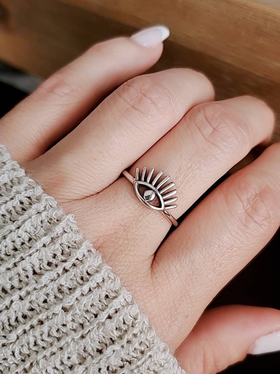 Sterling Silver 925 Protection Evil Eye Ring