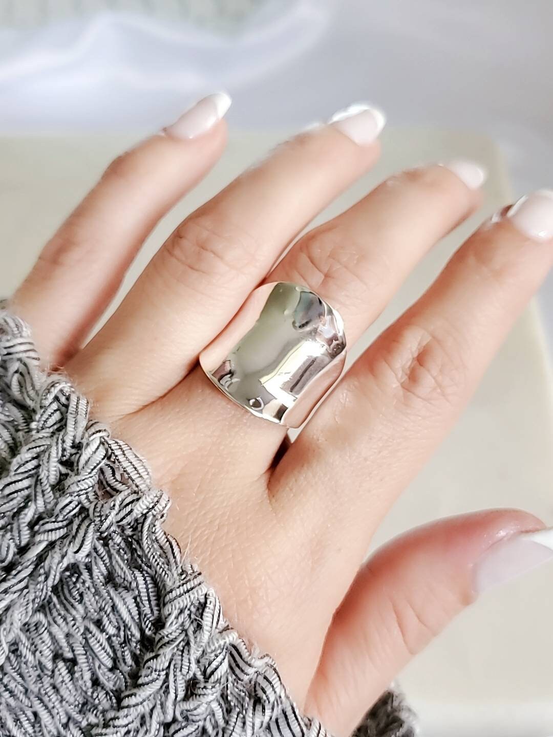 Concave Sterling Silver Ring