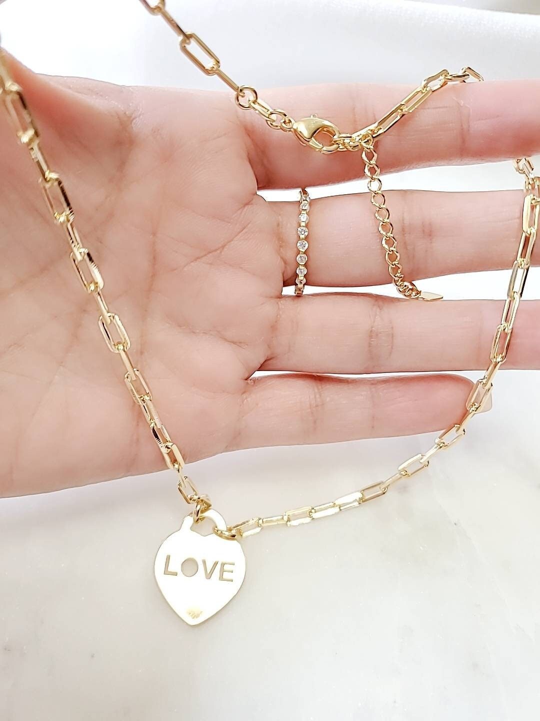 Gold Heart Statement Pendant