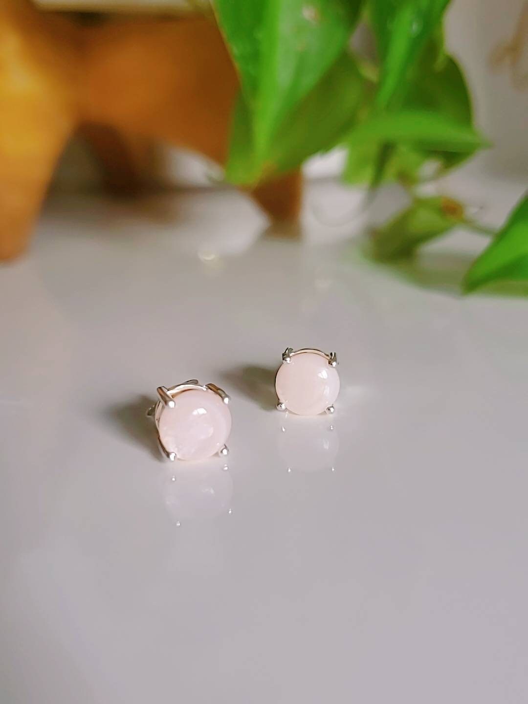 Pink Mother of Pearl Sterling Silver Studs