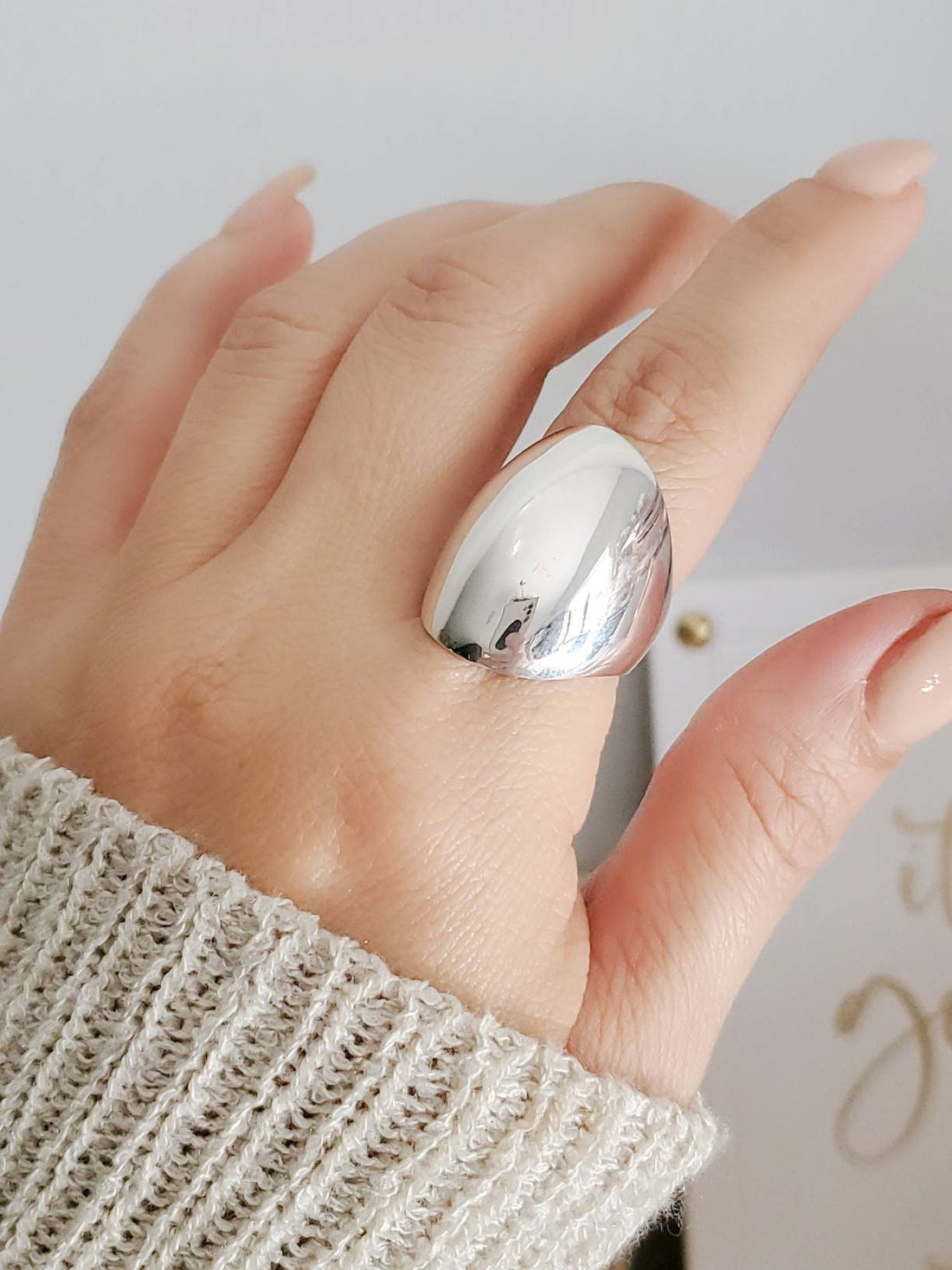 Art Deco Sterling Silver Dome Ring