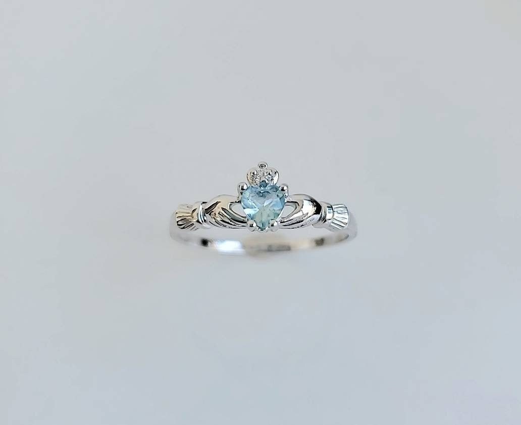 Claddagh Aquamarine Ring